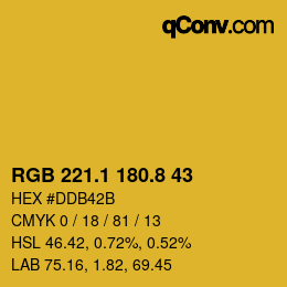 カラーコード: RGB 221.1 180.8 43 | qconv.com