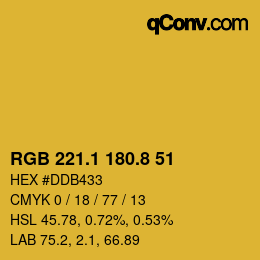 カラーコード: RGB 221.1 180.8 51 | qconv.com