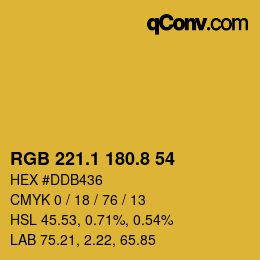 カラーコード: RGB 221.1 180.8 54 | qconv.com