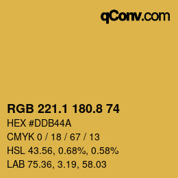 カラーコード: RGB 221.1 180.8 74 | qconv.com