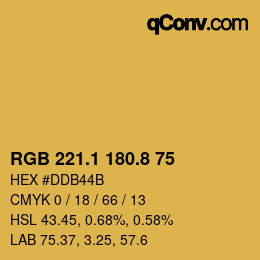 カラーコード: RGB 221.1 180.8 75 | qconv.com