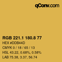 Color code: RGB 221.1 180.8 77 | qconv.com