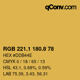 Color code: RGB 221.1 180.8 78 | qconv.com