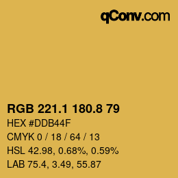 Color code: RGB 221.1 180.8 79 | qconv.com