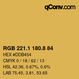 Color code: RGB 221.1 180.8 84 | qconv.com