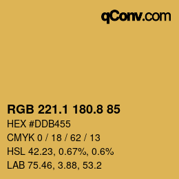 Color code: RGB 221.1 180.8 85 | qconv.com