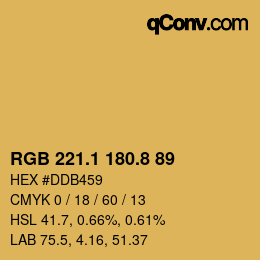 Farbcode: RGB 221.1 180.8 89 | qconv.com