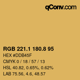 Color code: RGB 221.1 180.8 95 | qconv.com