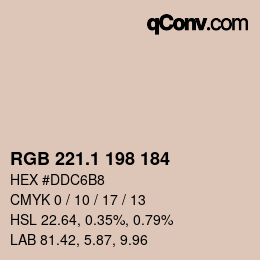 Color code: RGB 221.1 198 184 | qconv.com