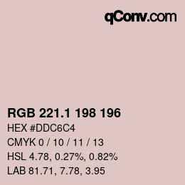 Color code: RGB 221.1 198 196 | qconv.com