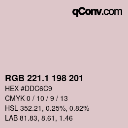 Color code: RGB 221.1 198 201 | qconv.com