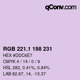 カラーコード: RGB 221.1 198 231 | qconv.com