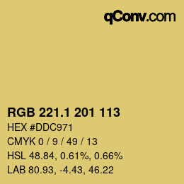 カラーコード: RGB 221.1 201 113 | qconv.com