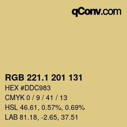 カラーコード: RGB 221.1 201 131 | qconv.com