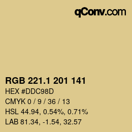 カラーコード: RGB 221.1 201 141 | qconv.com