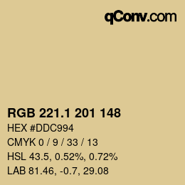 Color code: RGB 221.1 201 148 | qconv.com