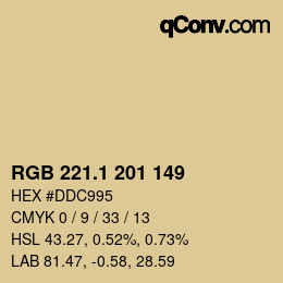 カラーコード: RGB 221.1 201 149 | qconv.com