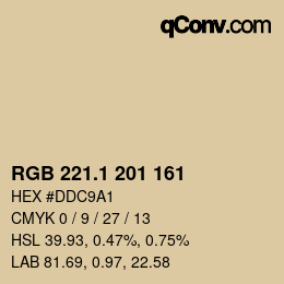 カラーコード: RGB 221.1 201 161 | qconv.com