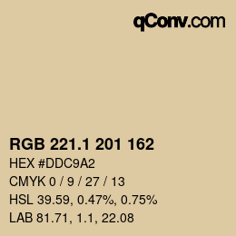 Código de color: RGB 221.1 201 162 | qconv.com