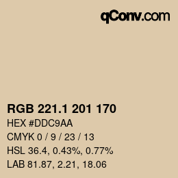 カラーコード: RGB 221.1 201 170 | qconv.com