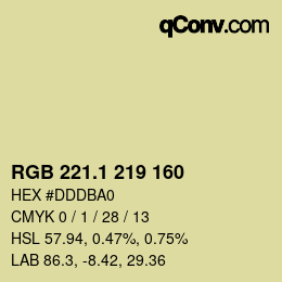 カラーコード: RGB 221.1 219 160 | qconv.com