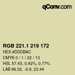 Color code: RGB 221.1 219 172 | qconv.com