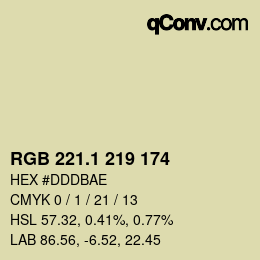 カラーコード: RGB 221.1 219 174 | qconv.com