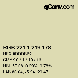 カラーコード: RGB 221.1 219 178 | qconv.com