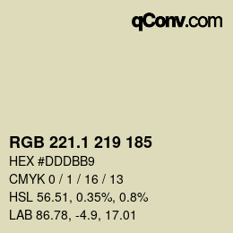 カラーコード: RGB 221.1 219 185 | qconv.com