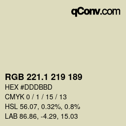 カラーコード: RGB 221.1 219 189 | qconv.com