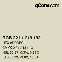 カラーコード: RGB 221.1 219 192 | qconv.com