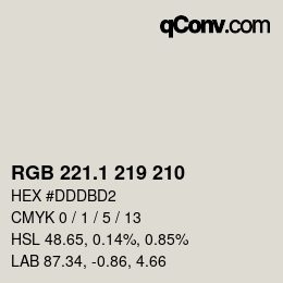 カラーコード: RGB 221.1 219 210 | qconv.com