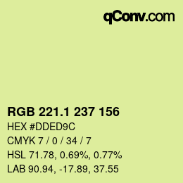 カラーコード: RGB 221.1 237 156 | qconv.com