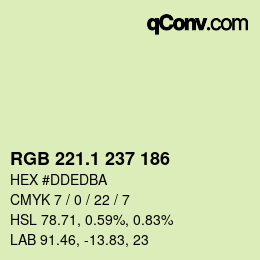 Color code: RGB 221.1 237 186 | qconv.com