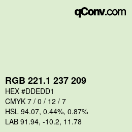 カラーコード: RGB 221.1 237 209 | qconv.com