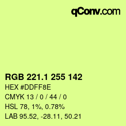 カラーコード: RGB 221.1 255 142 | qconv.com