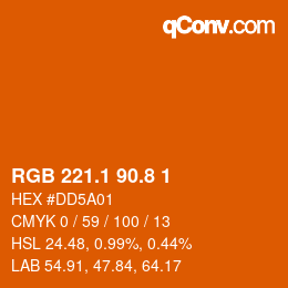カラーコード: RGB 221.1 90.8 1 | qconv.com