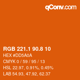 Color code: RGB 221.1 90.8 10 | qconv.com