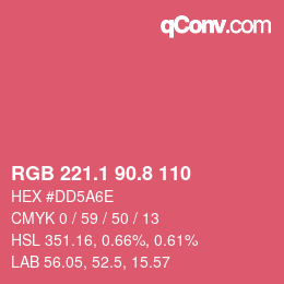 カラーコード: RGB 221.1 90.8 110 | qconv.com