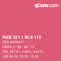 カラーコード: RGB 221.1 90.8 119 | qconv.com