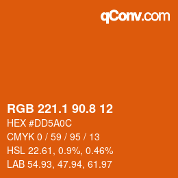 Color code: RGB 221.1 90.8 12 | qconv.com