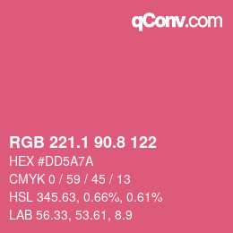 カラーコード: RGB 221.1 90.8 122 | qconv.com