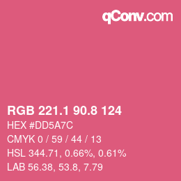 カラーコード: RGB 221.1 90.8 124 | qconv.com
