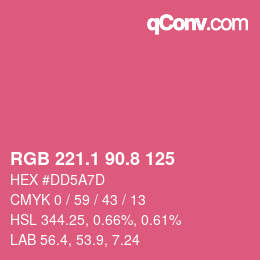 カラーコード: RGB 221.1 90.8 125 | qconv.com