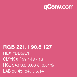カラーコード: RGB 221.1 90.8 127 | qconv.com
