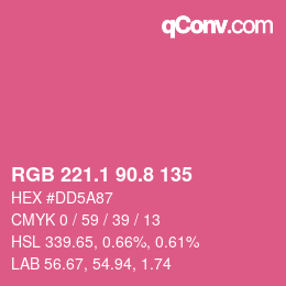カラーコード: RGB 221.1 90.8 135 | qconv.com