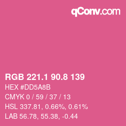 カラーコード: RGB 221.1 90.8 139 | qconv.com