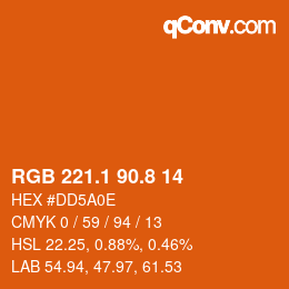 Color code: RGB 221.1 90.8 14 | qconv.com