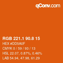 Color code: RGB 221.1 90.8 15 | qconv.com