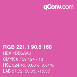 カラーコード: RGB 221.1 90.8 168 | qconv.com